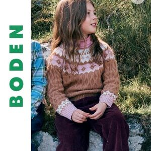 Girls Fair Isle Nordic Cable Jumper Camel Melange Easter Spring Cozy  12-13Y